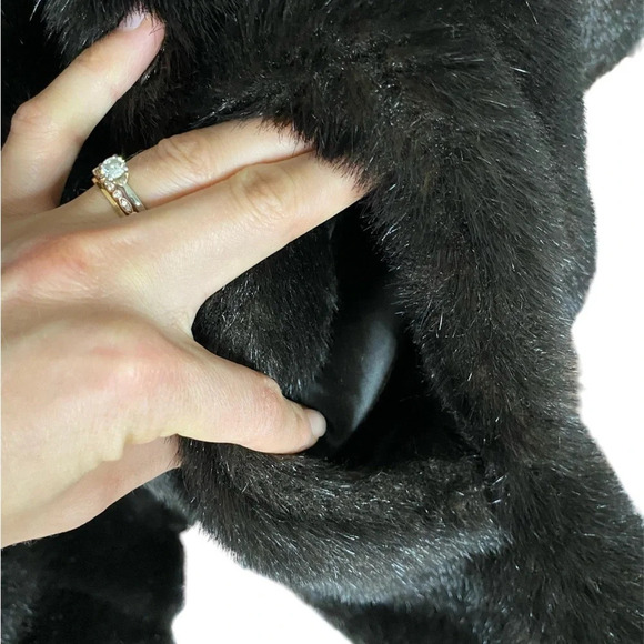 VINTAGE Dark Brown/Black Olympia Faux Fur Jacket Size Large - Picture 9 of 16